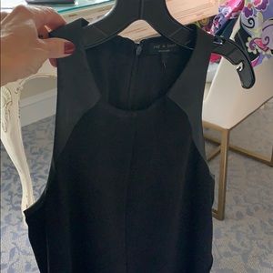 Sleeveless rag & bone black silk and leather top